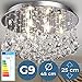 Produktbild Kristall Deckenleuchte - EEK: A++ bis E, Ø45cm, 6xG9, Rund, Modern, Silber - Kronleuchter, Deckenlampe, Deckenstrahler, Kristallbehang, Kristallkronleuchter - für Wohnzimmer, Esszimmer, Schlafzimmer
