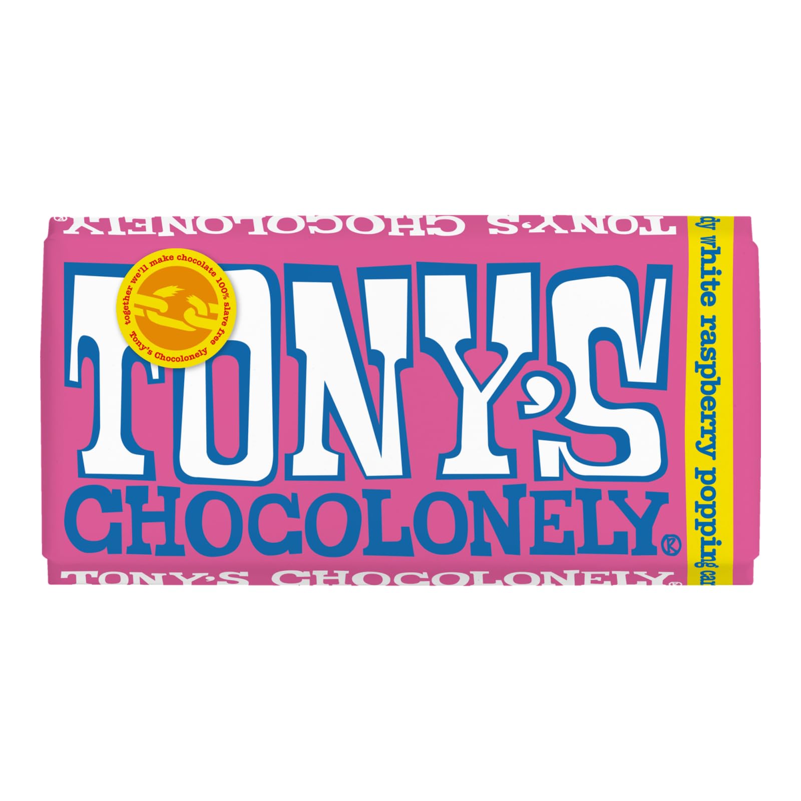 Tonys Chocolonely | Riegel Weiße Schokolade Himbeere Zucker | Tony'S Chocolonely | Tonys Schokolade | 15 Pack | 2700 Gram Total