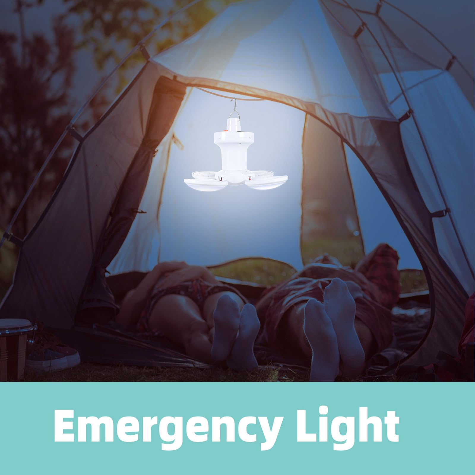 Lámpara Colgante Solar para Acampar al Aire Libre 2400mah Abs | Blanco, 5, 5v Recargable por Usb, Estructura Plegable, para Jardín y Garaje