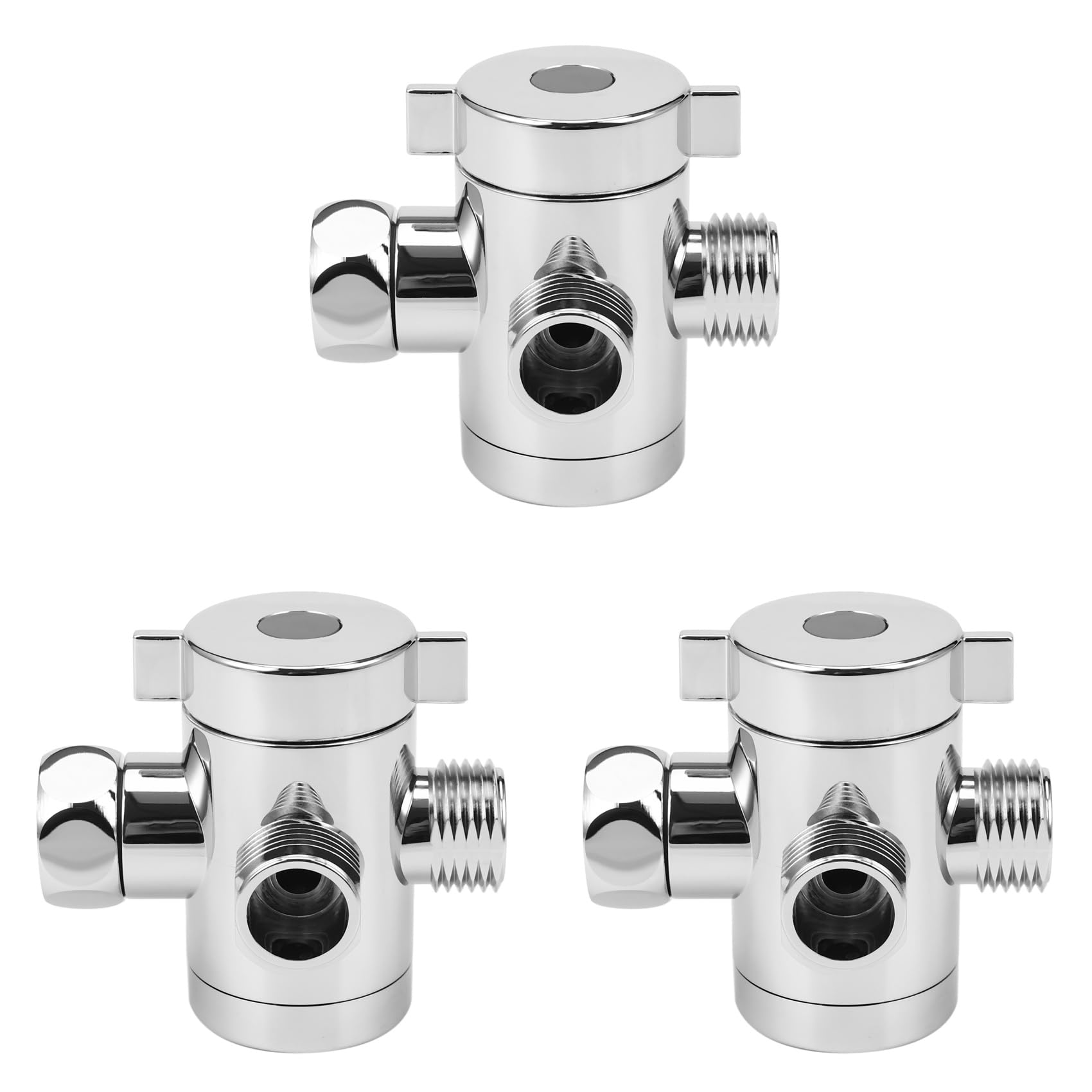 Hndhbfgrt 3pcs 1/2 Inch 3 Way T-Adapter Toilet Bidet Bath Shower Head Arm Mounted Diverter Valve