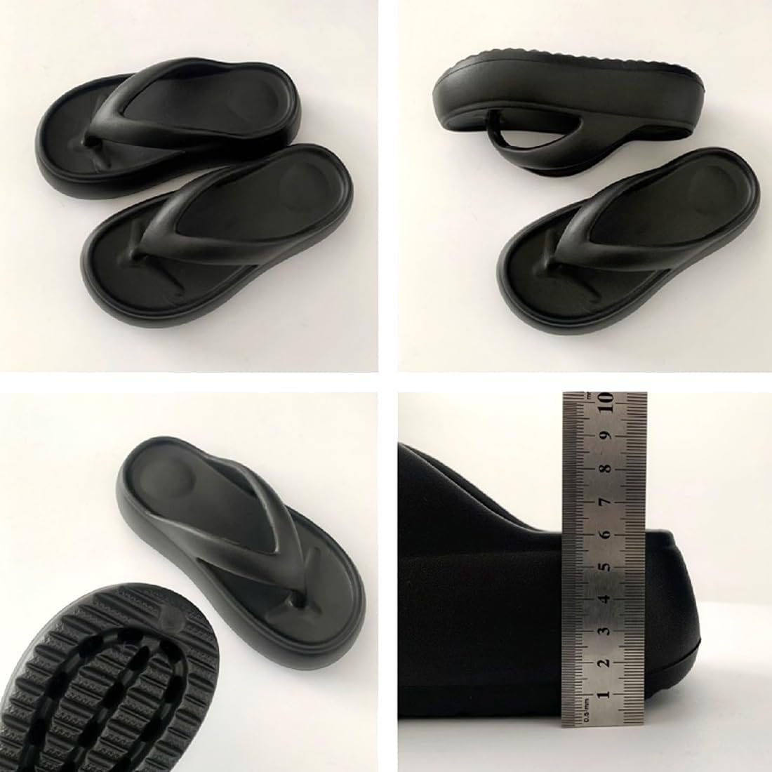 Harssidanzar Womens Platform Flip Flops EVA, 6cm Heel Thick Sole Trendy Thong Sandals for Daily Wear & Beach HL228US - Image 3