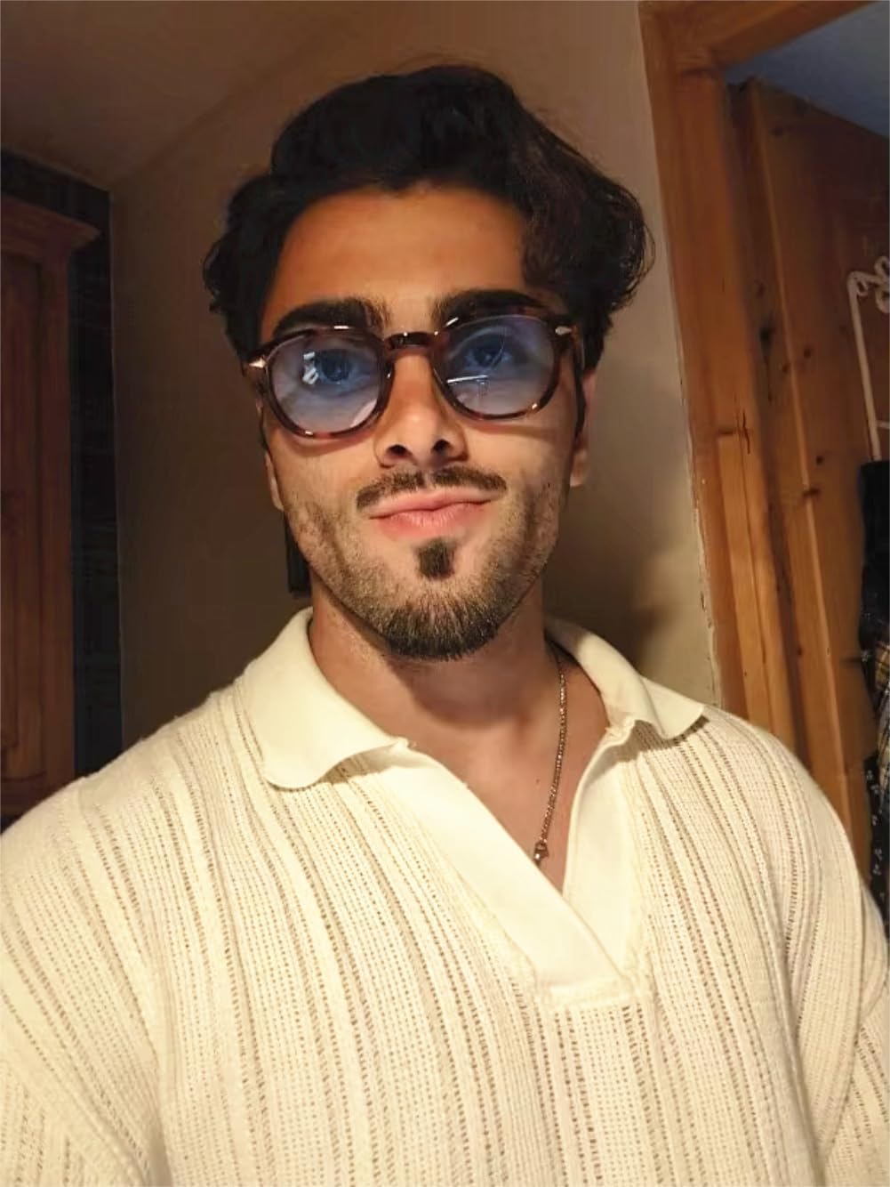 ADE WU Retro Round Sunglasses for Women Men Vintage Small Circle Frame Tinted Sun Glasses Unisex Stylish 46mm - Image 3