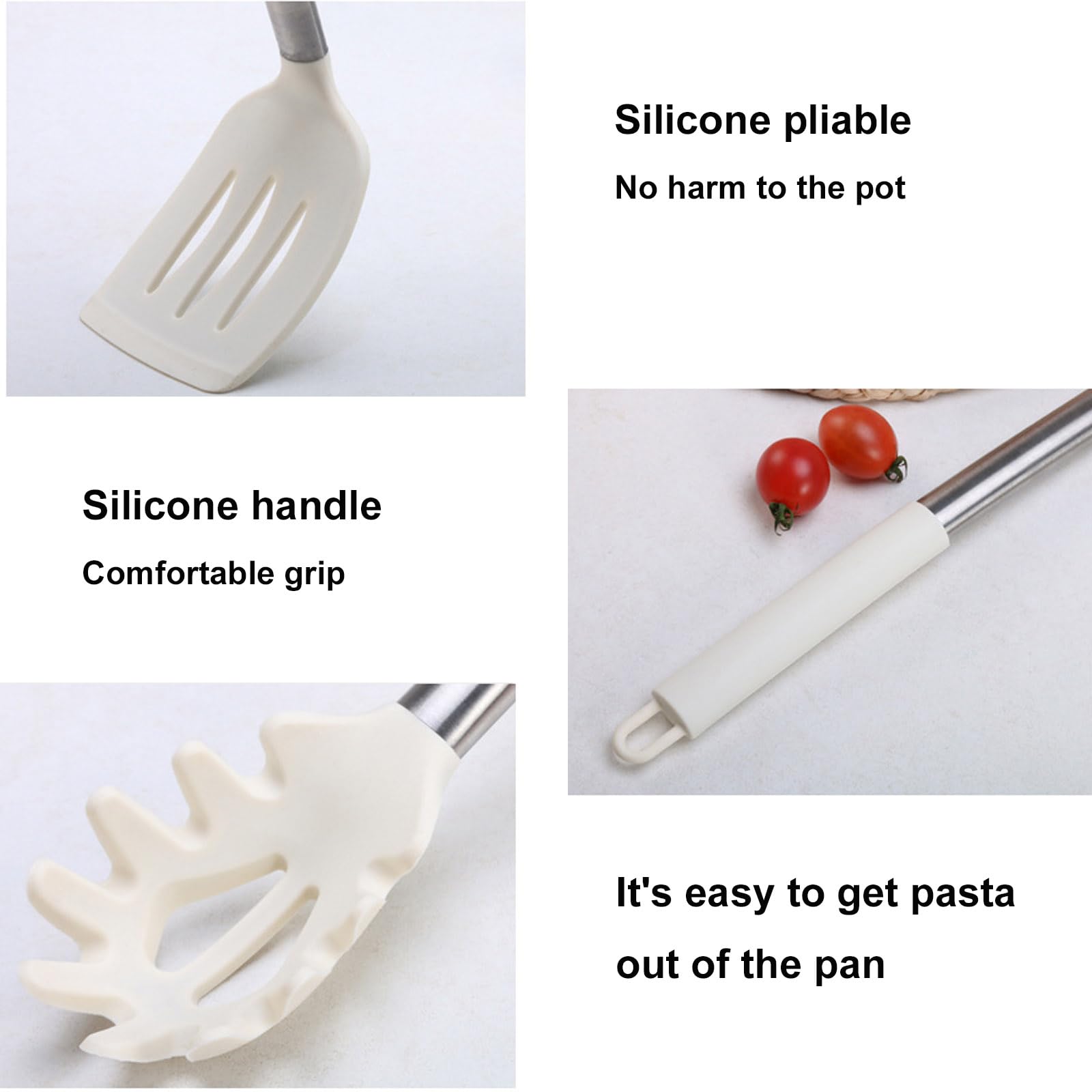 Juego de utensilios de cocina, utensilios de cocina de silicona, juego de espátula de con mango de acero inoxidable, juego de utensilios antiadherentes, herramientas y gadgets de cocina,44PCS