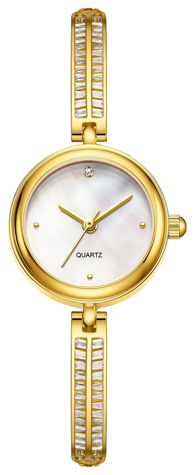 findtime Elegant Armbanduhr Damen 3 ATM Wasserdicht Leichtes Mini Damenuhr Analog Quarz Armbanduhren Verstellbare Damenuhren Verstellbar Strass Armkette Armband Uhr