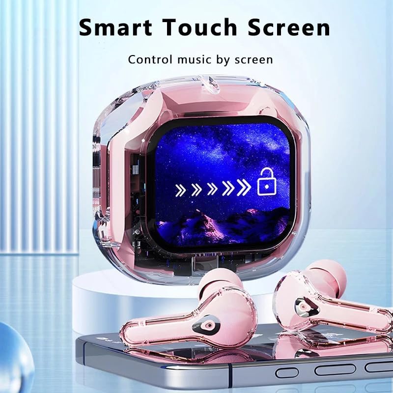Image of Tunifi Ultrapod PRO LCD Screen True Wireless Noise Cancelling Earbuds, 6-Mic, Smart LCD