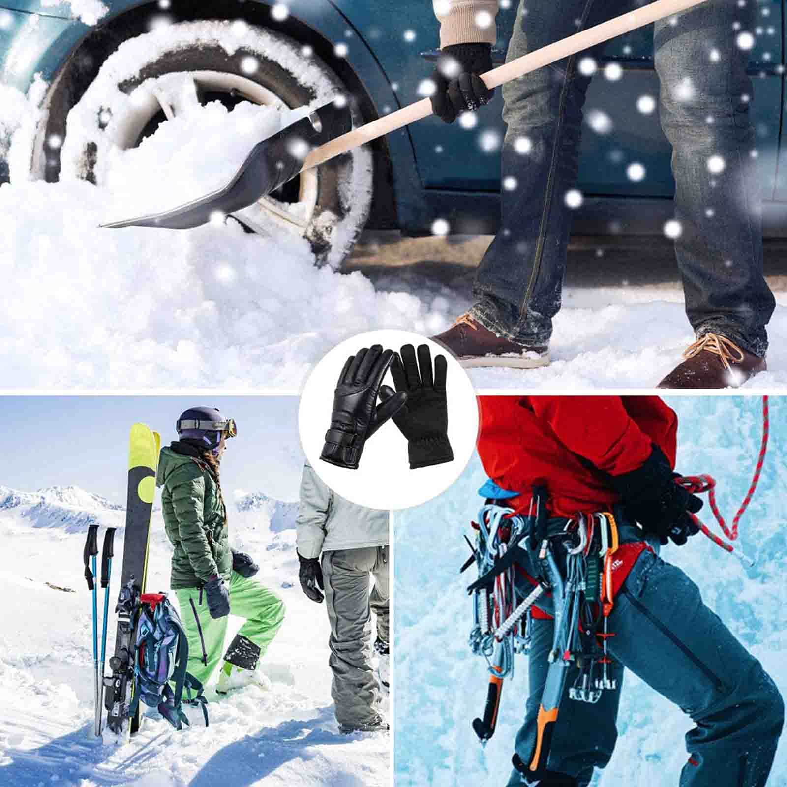 CHEWYNP Guanti riscaldati da Moto Guanti scaldamani Invernali con Regolazione della Temperatura per Ciclismo Guanti riscaldanti alimentati Tramite USB per Uomo Donna