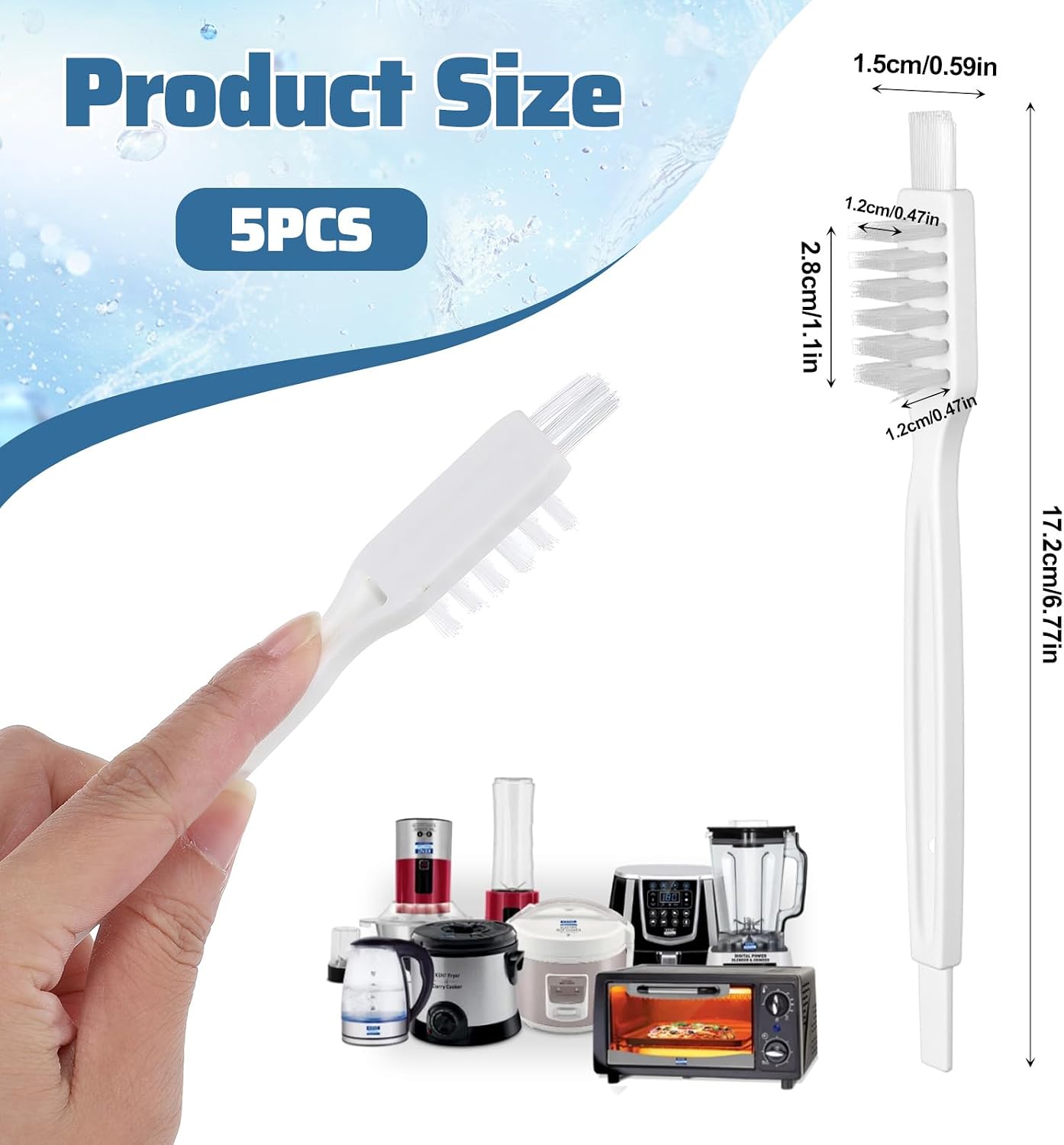 5Pcs Fruit Juicer Machine Clean Brush Nylon Soy Milk Maker Clean Brush Right Angle Crevice Cleaning Tool for Sink Tile Toaster Grout Grater Seafood Small Cleaning Brushes Set for Kitchen Appliances