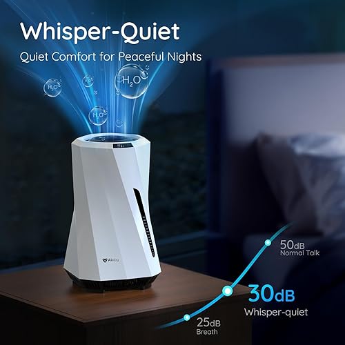 Miniatura 5 de Airdog H5 Humidificador evaporativo  Humidificador sin niebla con tecnología de evaporación fría, silencioso, pantalla LED de nivel de agua para