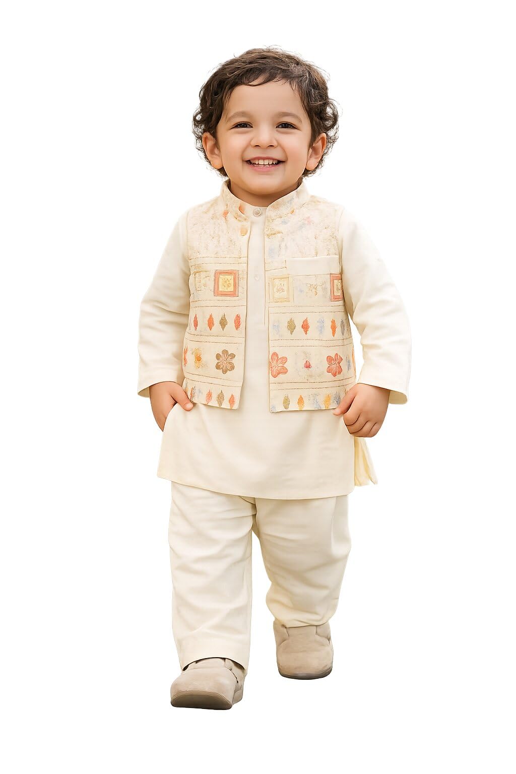 njx Baby Boys Kurta Pyjama Set – Traditional Ethnic Wear, Soft Breathable Fabric, Lightweight & Skin-Friendly, Easy Wear Festive Outfit for Kids-picture-47