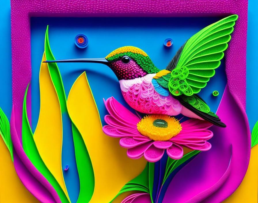 Colibri sur toile 58x90 cm SERENDIPITP pour salon lumineux et moderne