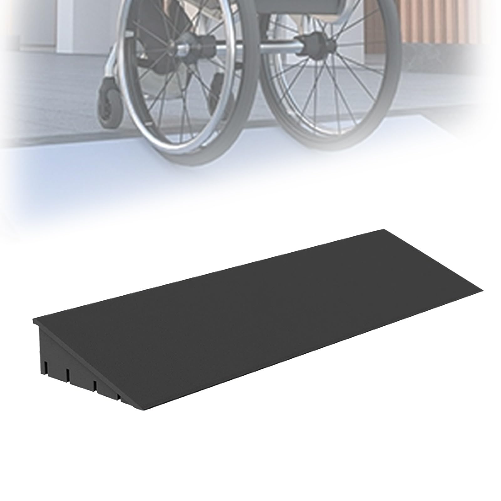 Rampa per Disabili, Rampe per Auto Antiscivolo, Portata 3500 kg, per Ingressi con Aspirapolvere Domestico, Capannoni e Scale(Black,50x22x9cm)