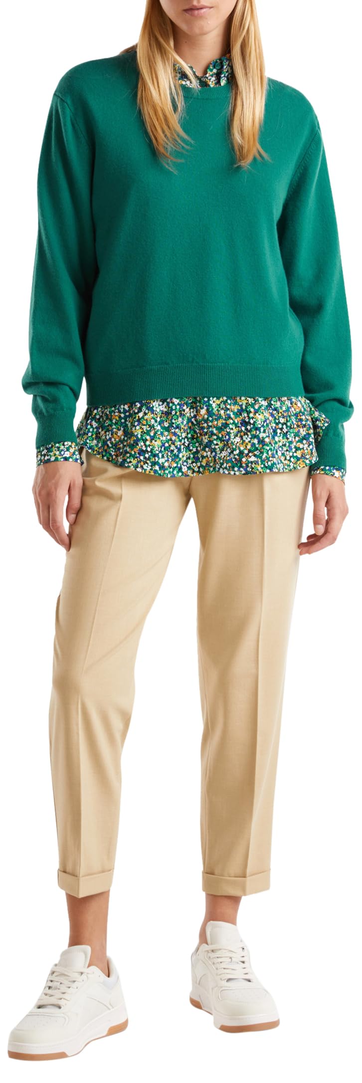 United Colors Of Benetton Women's Green Sweater, M