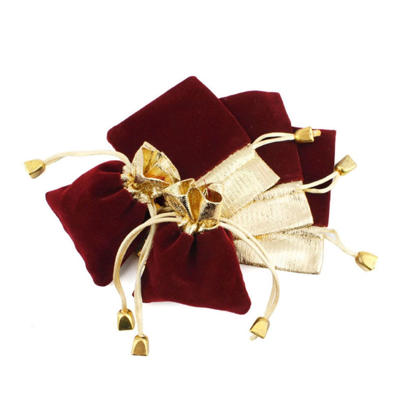 Ansteckblume BräUtigam 50 Stück Samtbeutel, Flanell-Schmucksäckchen, vergoldete Verpackungsbeutel, Kordelzug, Geschenkbeutel, 3 Spezifikationen | 9x12cm