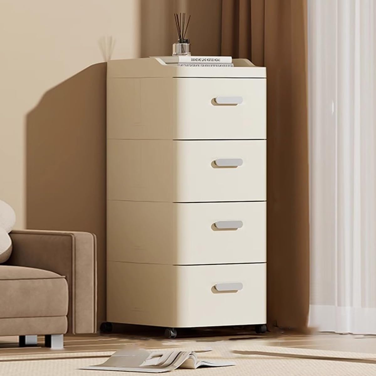 Armoire de classement verticale avec 2/3/4/5 tiroirs pour bureau à domicile, support d'imprimante à roulettes avec armoire de rangement sous le bureau