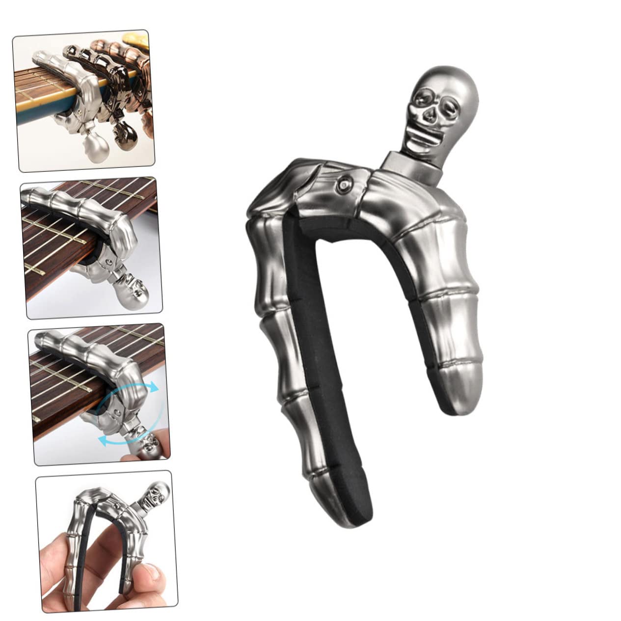 BESTonZON 2st Gitarren-kapodaster Aus Metall Instrumentenstimmer Mechaniken-mechaniken Kapodaster Für Akustische Gitarre Schädel-sandhi-klemme Bass-tuner Bassknopf Bassgitarre Zinklegierung