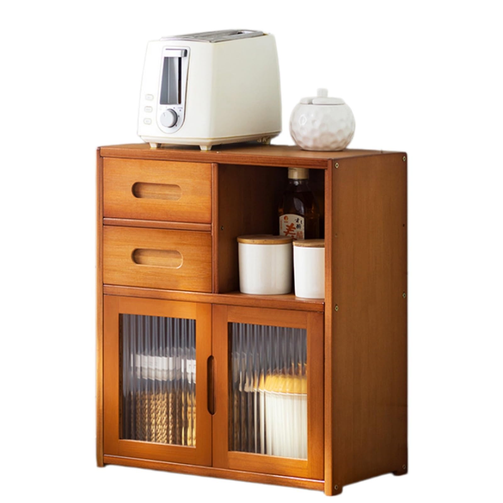 BHGFYXBS Multi Layer Kitchen Sto Cabinet Versatile Countertop Rack For Dish & Se Slish Sideboard For Efficient Cupboard Sto Soluts,Brown-42 * 23 * 48Cm,Brown-42 * 23 * 48cm