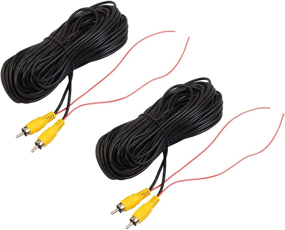 Kabel 20 m do samochodu cofania cofania kamera parkingowa kabel wideo z czerwonym przewodem wykrywającym przewód, 2 sztuki
