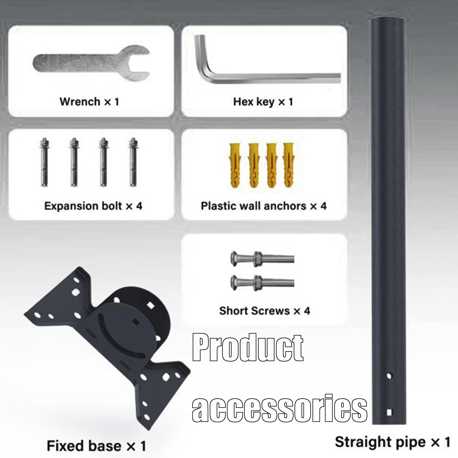 Support permanent pour antennes d'extérieur - Angle réglable à 360 degrés - Compatible avec mur et plafond - Résistant aux intempéries