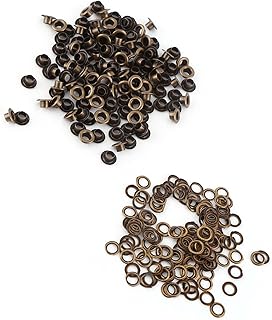 Qiilu 5mm 金属アイレットグロメット レザークラフト用 100個 耐久性のある真鍮アイレキ DIY 靴、バッグ、スクラップブッキング用 (メタル3)