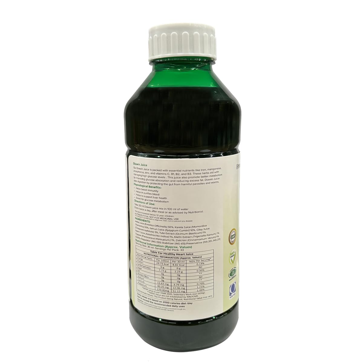 Ayurvedant Diawin Juice 1L – Ayurvedic Juice for Diabetes Care with Neem, Tulsi, Giloy, Jamun, Karela & Dalchini – Herbal Supplement 4