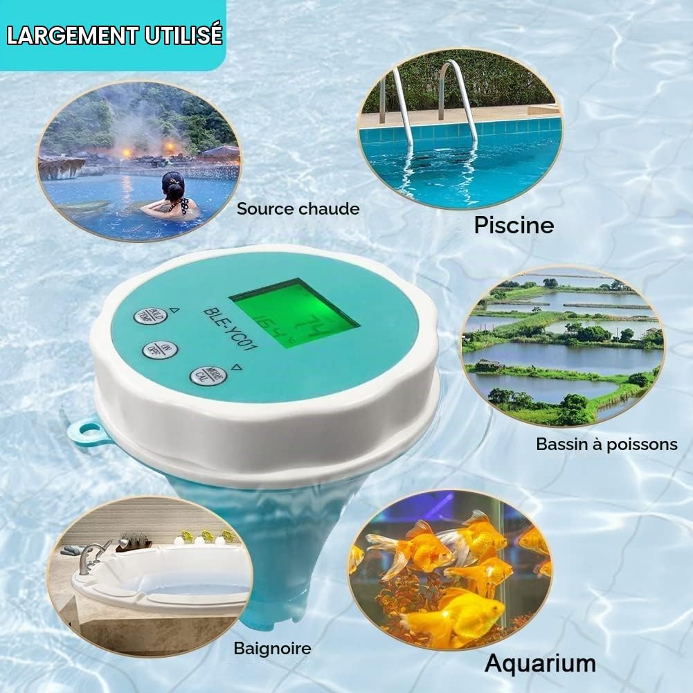 Testeur d'eau 6 en 1, analyseur de qualité de l'eau de Spa de Piscine avec sonde de Test numérique, température PH CL EC TDS ORP for Piscine, Aquarium, Laboratoire