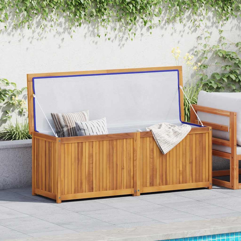 vidaXL Boîte de Jardin, Coffre de Stockage, Outils de Jardinage, Organisateur de Terrasse Patio Arrière-Cour Extérieur, Bois Massif de Teck