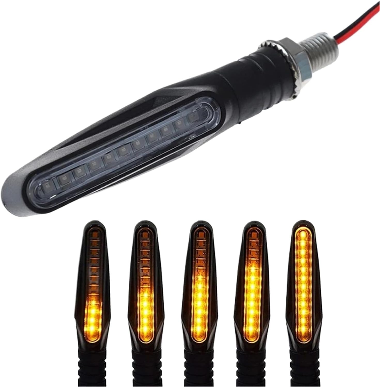 オートバイのインジケーターターンシグナルライト 1個 12V オートバイ用ウィンカーインジケーターライト 流水ウィンカー点滅 オート