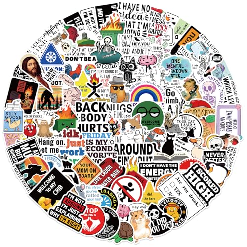 Omnikryp 200 Piezas Pegatinas Memes, Pegatinas de Divertido Impermeables, Pegatina Clásicas Divertidas, Grafiti Colorido, para Portátiles, Patinetas, Botellas de Agua, Equipaje, Motocicletas