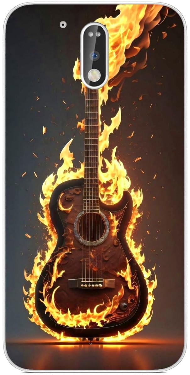 Compatible with Moto G4 | Moto G4 Plus Case Musical Instrument Music Guitar 551 Slim Shockproof Shell Soft Thin TPU Case Clear