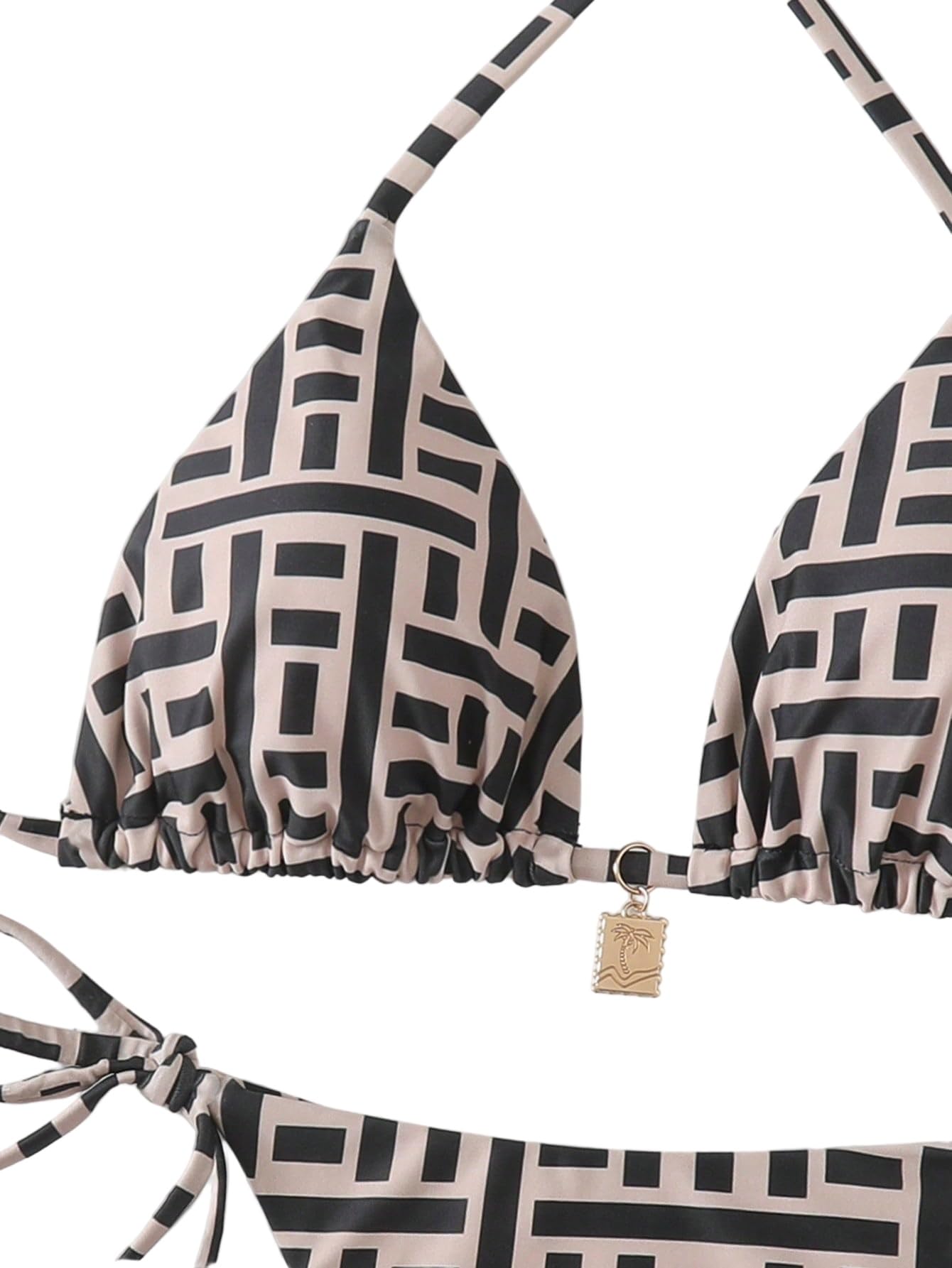 GORGLITTER Boho Style Bikini da donna, set a vita alta, perizoma a triangolo, stile brasiliano, costume da bagno