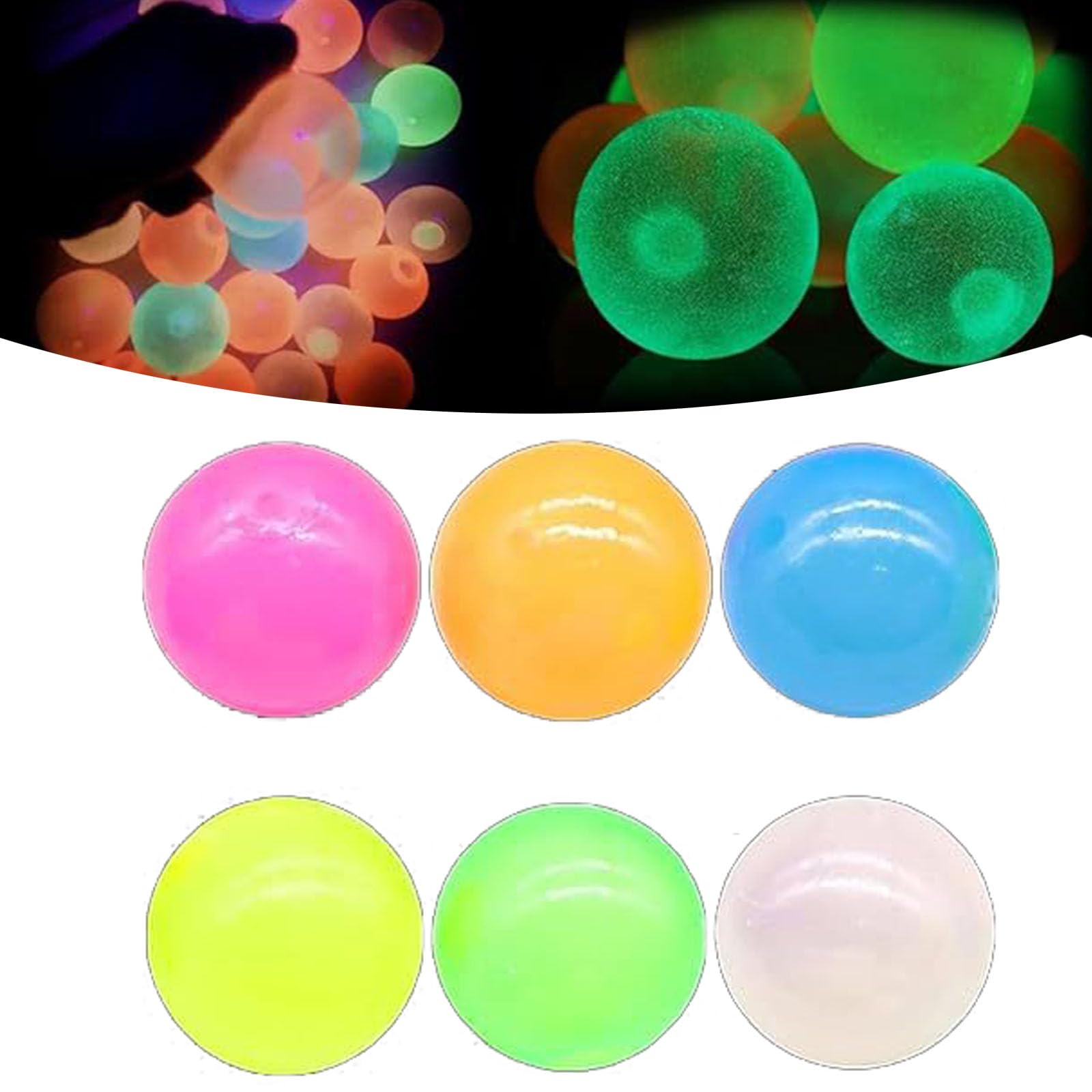 Ceiling Balls, Dream Balls, Bounce Back to You, Glow in The Dark Sticky Balls, Glow in The Dark Sticky Balls Elevated Glowing Stress Balls, Relax Cool ASMR Stuff Toy, Fidget Toys