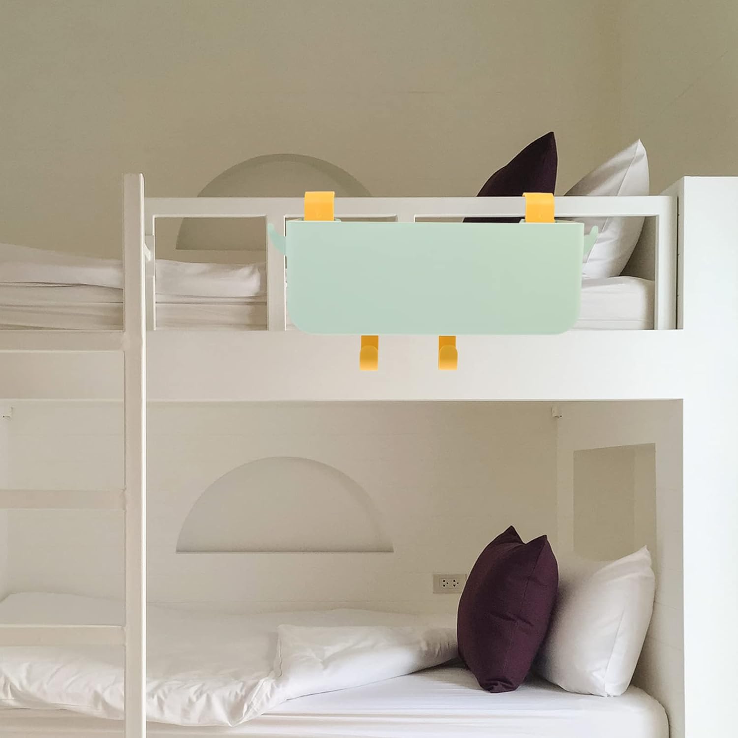 Zerodeko Hanging Bedside Organizer Storage Box with Detachable Hooks - Multi-Purpose Storage for Phones Glasses and Essentials - Space Saving Bed Headboard Shelf for Dorms and Small Rooms