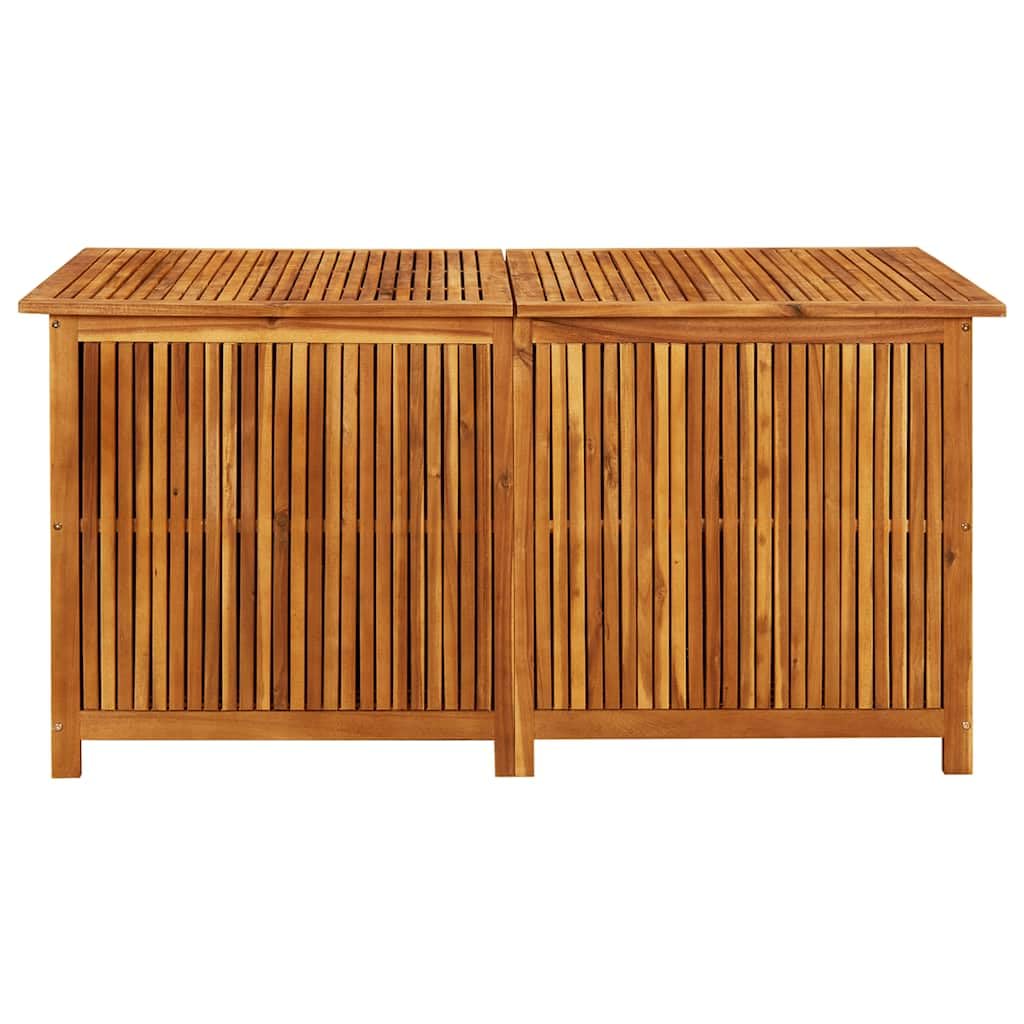 Scatola portaoggetti da giardino in legno di acacia, 150 x 80 x 75 cm, con tasca interna impermeabile e molle a gas, resistente alle intemperie e versatile, per terrazza, balcone, esterno