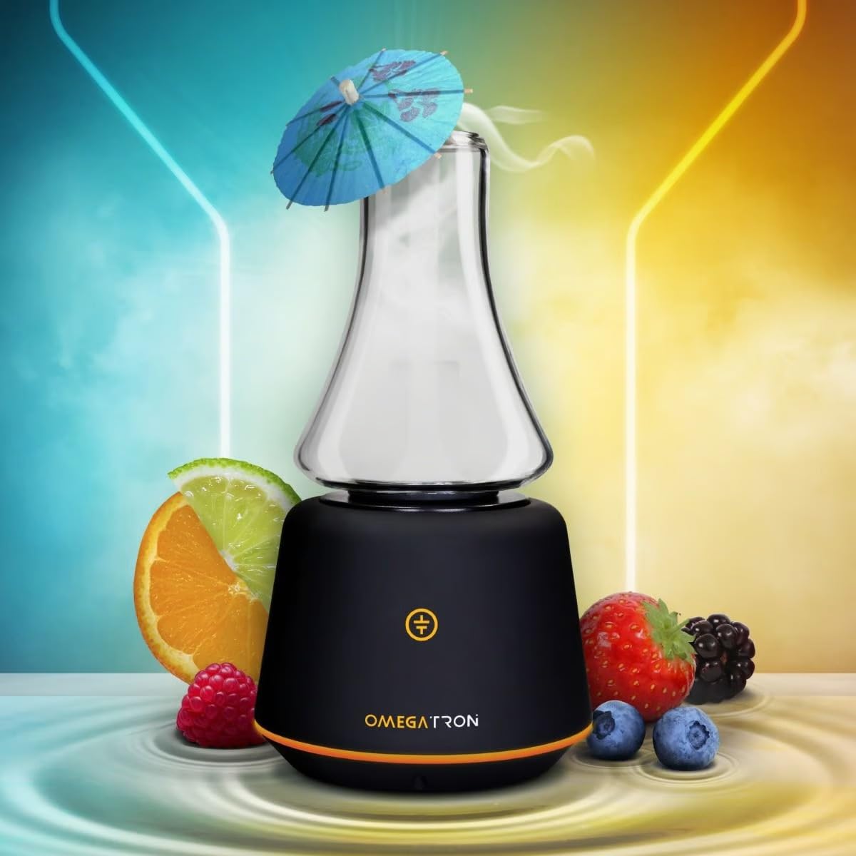 Omegatron Vapor Cup – Push-aktivierter Vaporizer mit Glaskern-Heizelement – 4 Spannungseinstellungen – Kompatibel mit 510er-Gewinde – 3150-mAh-Akku – Nicht für Nikotin