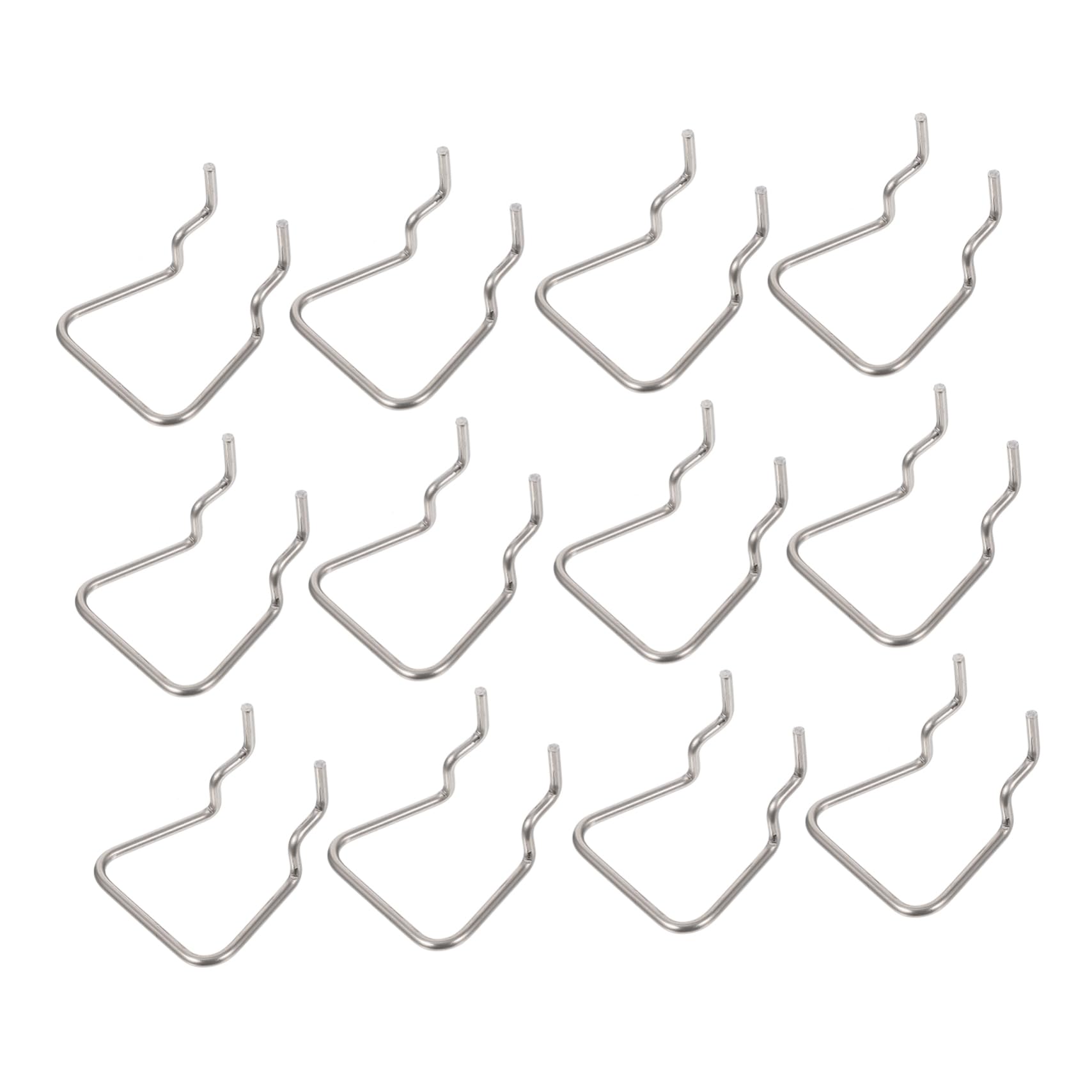 Ganci per Pannello Forato Facili da Installare in Acciaio Inossidabile Argento 12 Pezzi per Esposizione e Organizzazione di Attrezzi e Materiale Sportivo