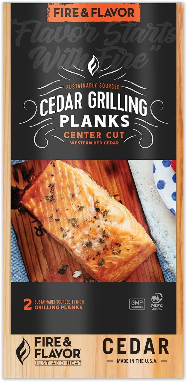 Cedar Planks, Great for Cedar Planked Salmon, Sustainably Sourced & Certified, 2-Pack, 11 inch