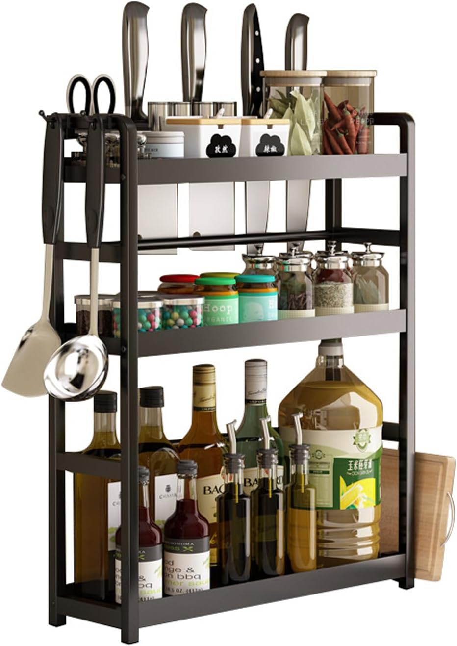 Generic Spice Rack Seasoning Rack Storage Rack Kitchen Rack Spice Rack Tabletop Rack Kitchen Tool Stand Kitchen Storage Seasoning Storage Storage Storage Under Table,3,50Cm