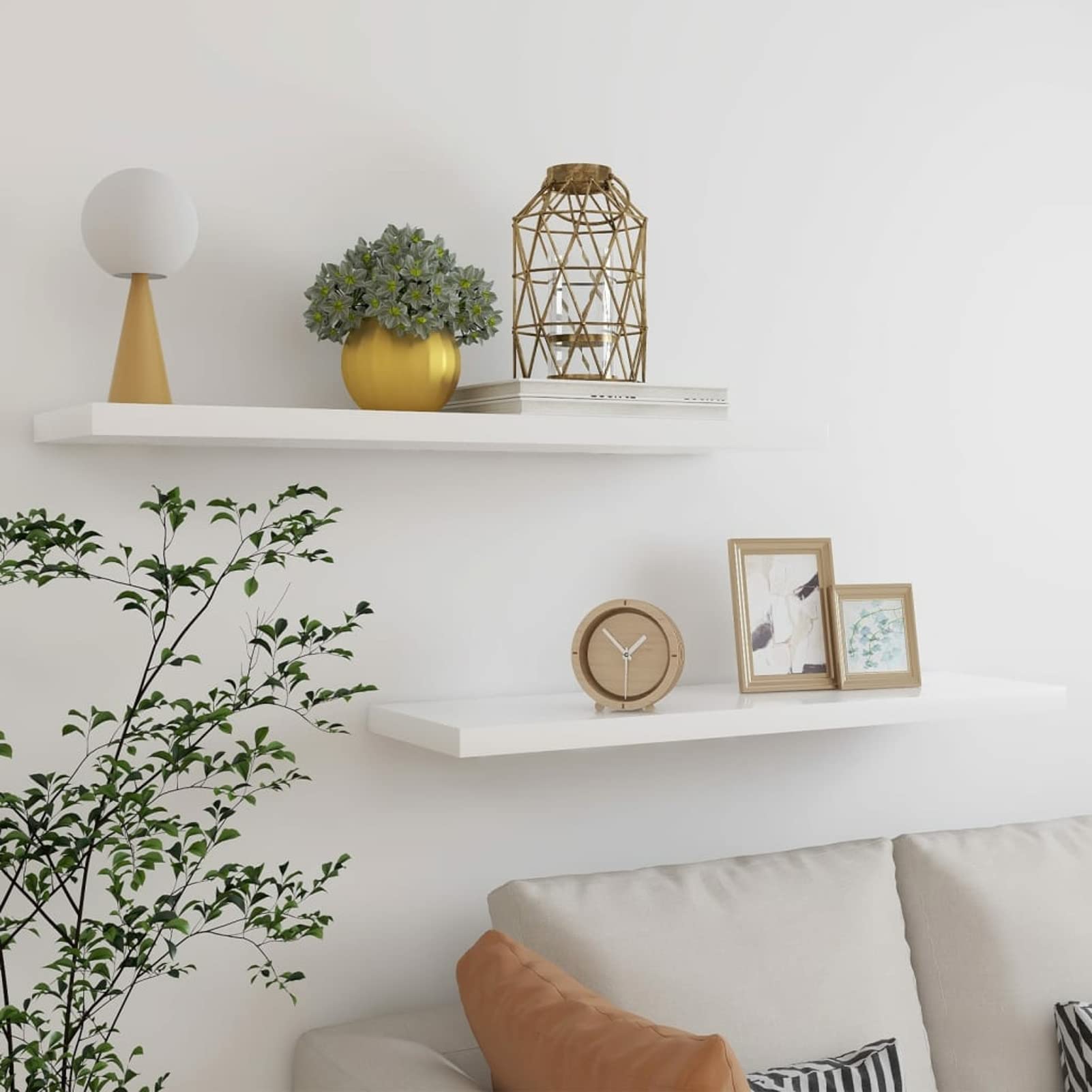 Gecheer Mensola Scaffale da Parete Moderna MDF 40|60|80|100|120x23x3,8 cm,Mensola Ingresso,Scaffale da Parete Moderno,Scaffale da Muro Ingresso,Scaffale Mensola Porta Libri,Riviste,Oggetti,DVD