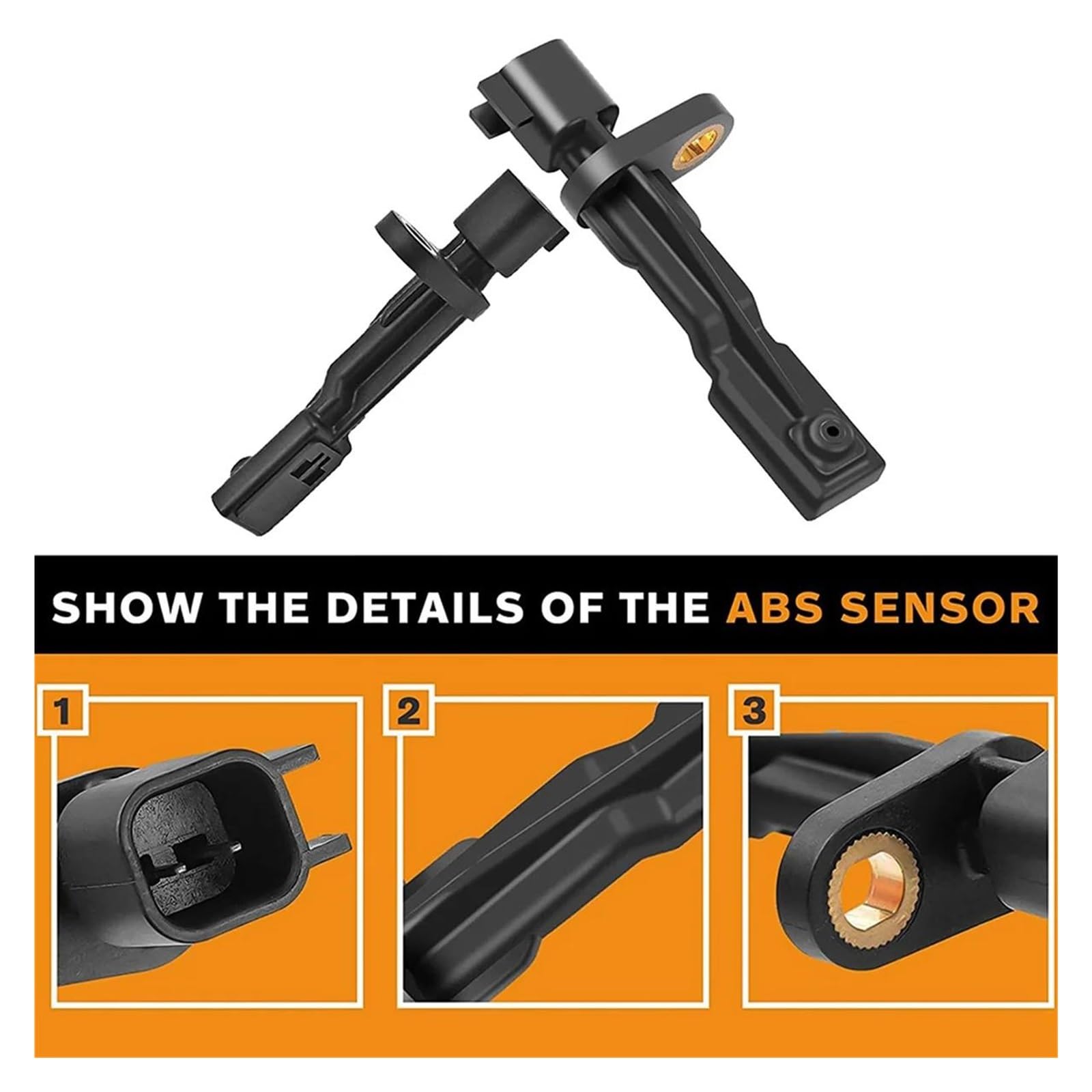 Sensor Revoluciones 2X 52125003AB Sensor Velocidad Rueda Coche para Jeep para Wrangler para Liberty para Dodge para Nitro Trasero Izquierdo/Trasero Derecho Sensor Velocidad Rueda