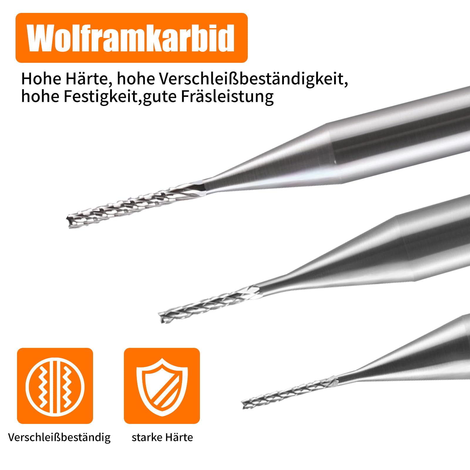 EU_HOZLY Lot de 10 embouts de gravure en carbure de tungstène pour machine de circuit imprimé CNC 3,175 mm 0,6 mm