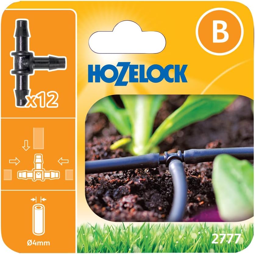 Hozelock T Piece Connectors 4mm (12 pack)