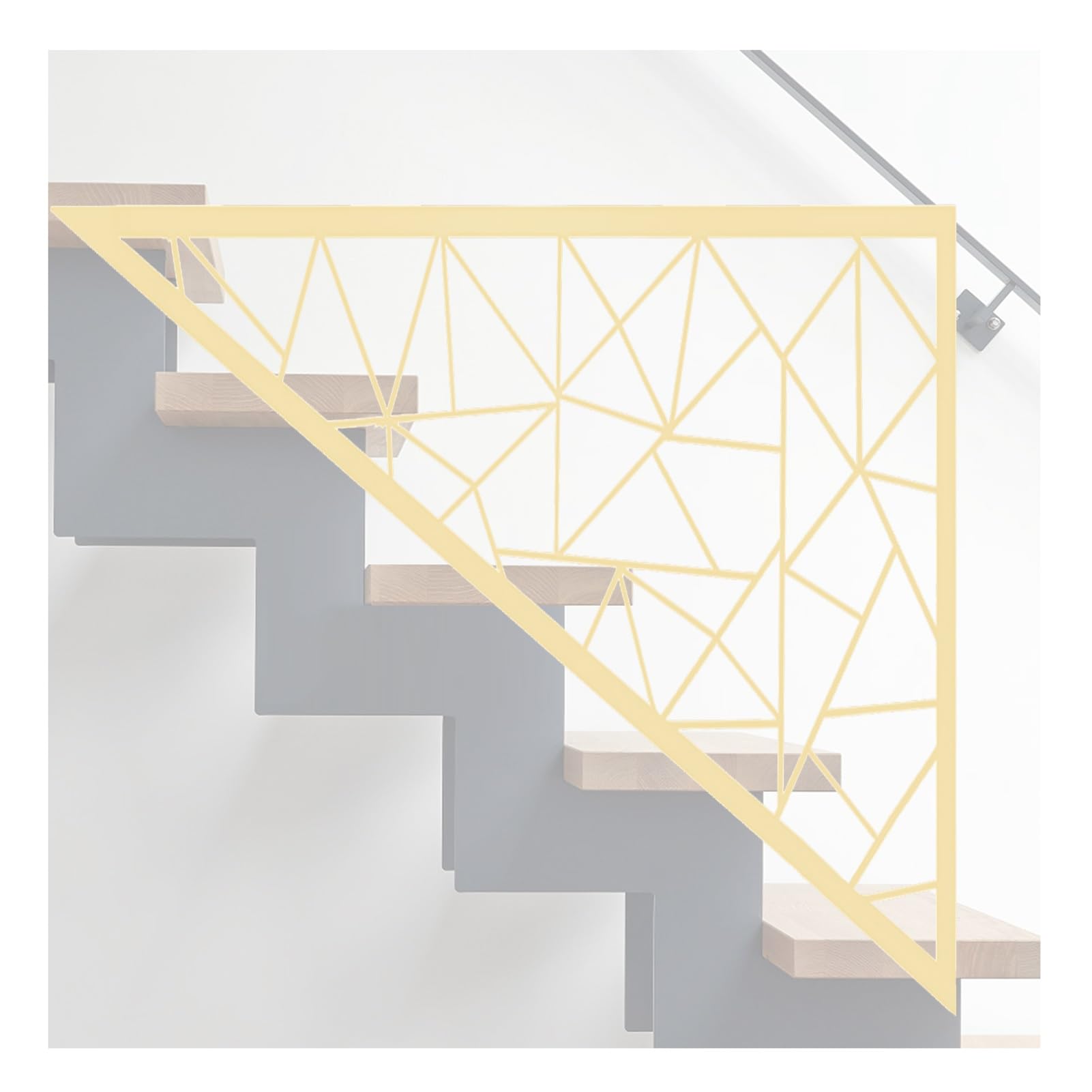 Support de balustre d'escalier en fer doré 50x90cm pour cloison