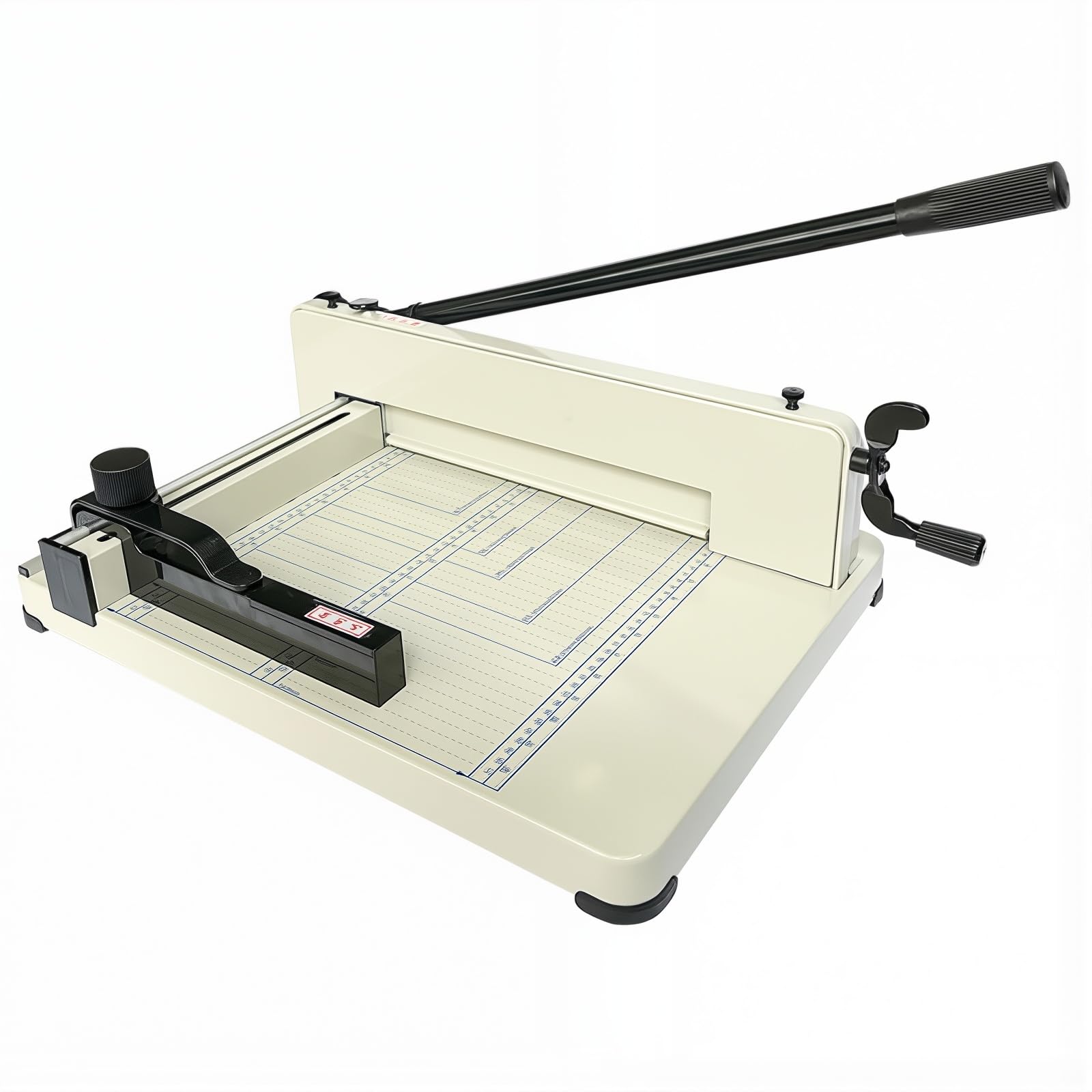 MYUYEE Paper Cutter Heavy Duty 12 Inch, Guillotine Paper Trimmer with Blade Lock & Auto Clamp, Manual Industrial Paper Cutting Machine, 400-Sheet Capacity for Paper, Leather, PVC & Fabric (White)