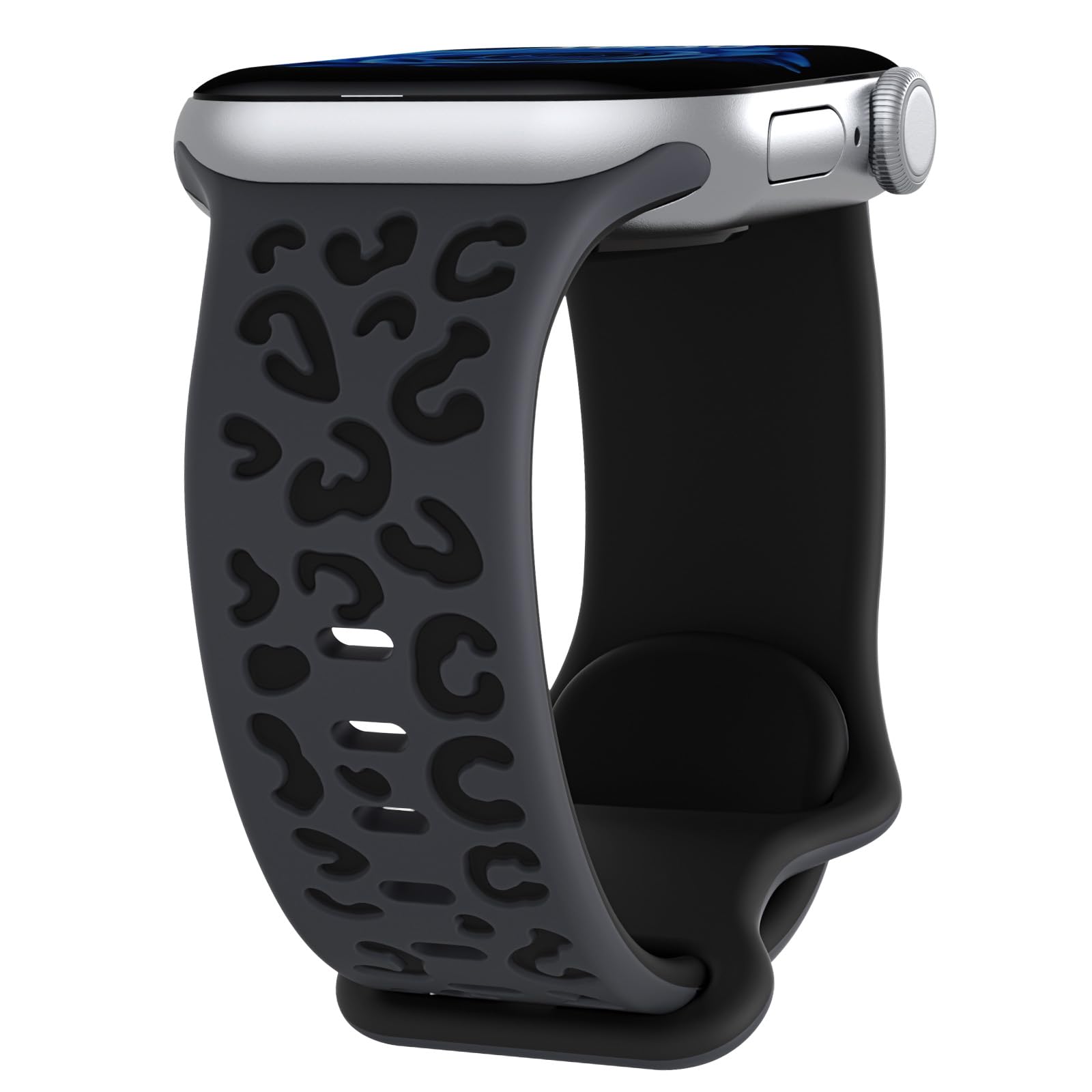 Leopard Engraved Band Compatible with Apple Watch Straps 38mm 40mm 42mm 44mm 45mm 46mm 49mm for Women, Silicone Sport Replacement Wristband for iWatch Series 11 10 9 8 7 6 5 4 3 2 1 SE Ultra — view 10