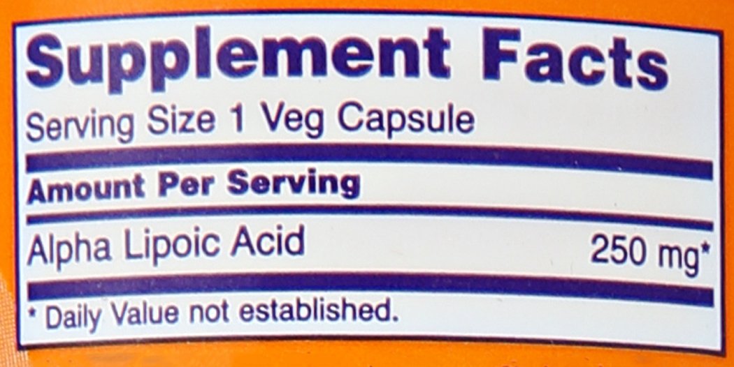 NOW Foods Alpha Liponsäure VCaps, 250 mg, 120 Stück