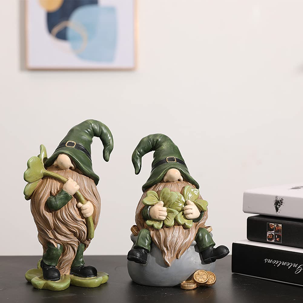 Escultura de Elfo de jardín, Modelo de Enano, Estatua de gnomo, artesanías pintadas de Resina, jardín al Aire Libre, terraza, colección de Escritorio, decoración, 2 uds., Regalo