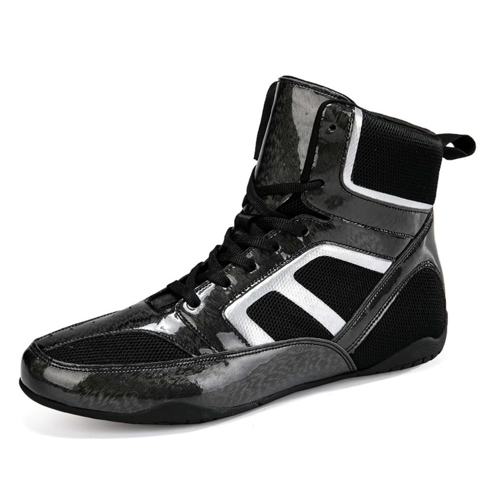 Zapatillas De Boxeo Y Lucha para Hombre, Transpirables, Entrenadores De Boxeo, Unisex, para Adultos, De Artes Marciales, Atléticas, De Fitness Y Culturismo,Negro,40 EU