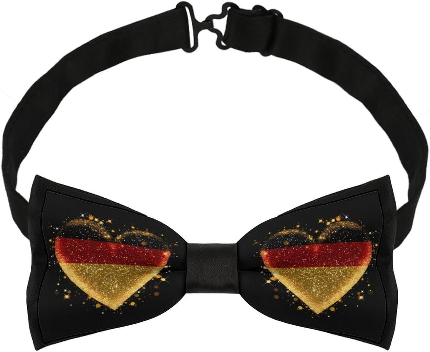Glitter German Flag Novelty Men's Bow Tie Pre-tied Adjustable Bowtie Accessories for Wedding Party