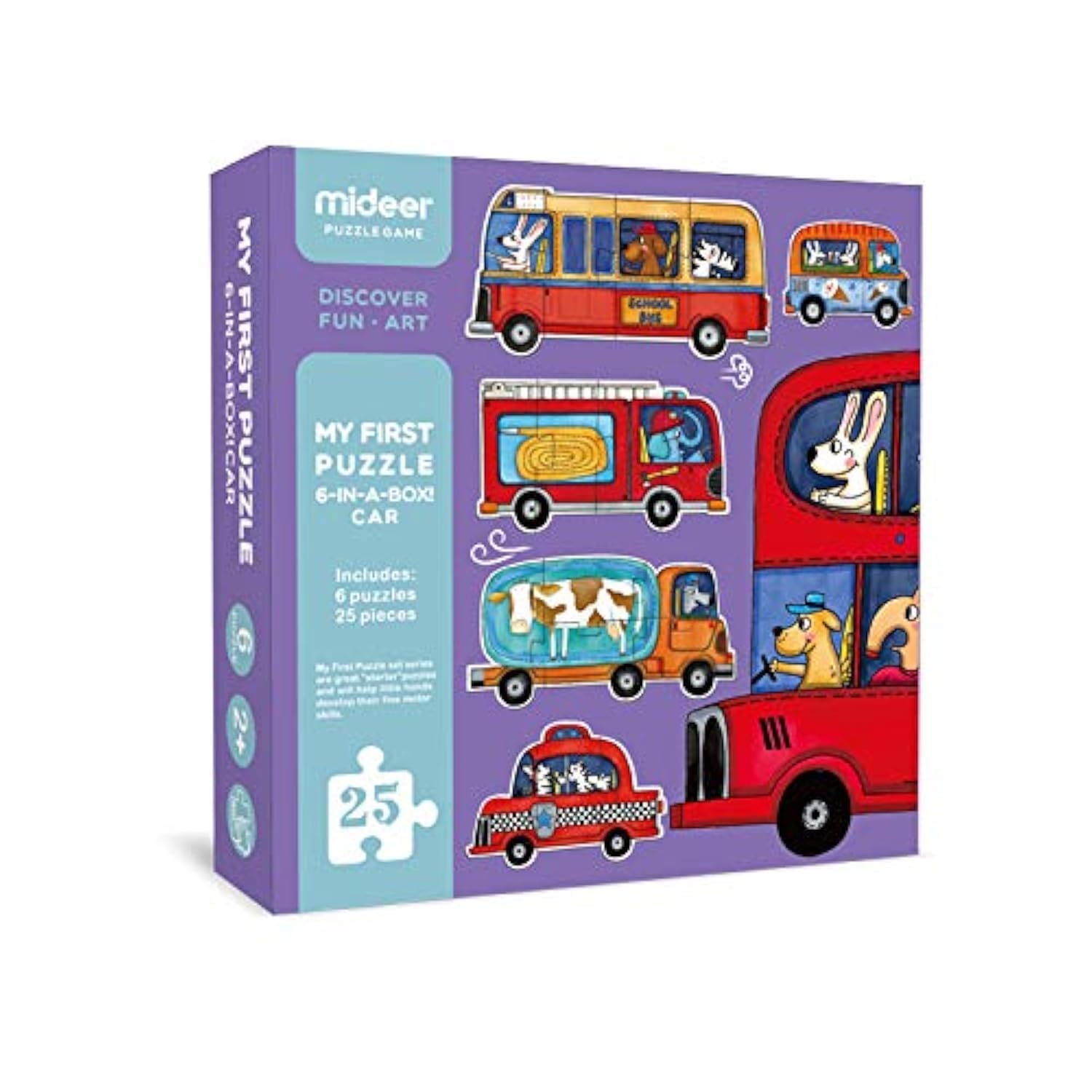 MideerMy First Traffic Jigsaw Puzzle, Thick Cardboard 6 in 1 Mini Puzzles 2-5 Pieces, Children and Toddlers, Educational Learning Toy for Boys & Girls 2 Years & Above, Perfect for Travel