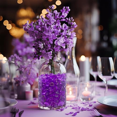 Miniatura 2 de HappyFiller Decoración de otoño de Acción de Gracias, 720 piezas de gemas de diamantes acrílicos morados, confeti de diamantes de boda, dispersos de